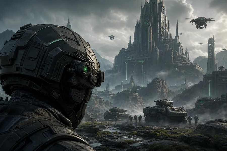 Futuristic Tactical Helmet Closeup Military Wallpaper 4 4K 6