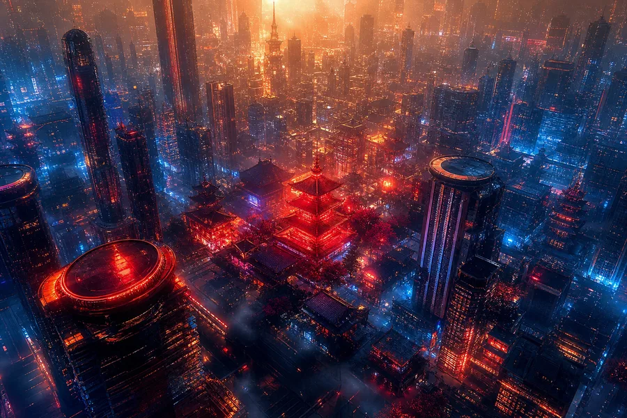 Futuristic Tokyo Street At Night Cyberpunk Wallpaper  2 4K