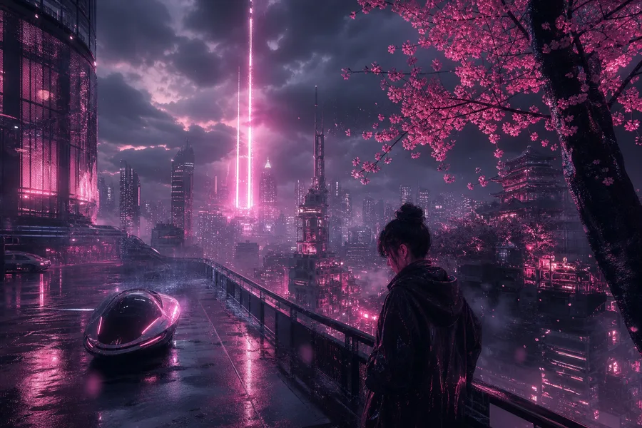 Futuristic Tokyo Street At Night Cyberpunk Wallpaper 2 4K 7