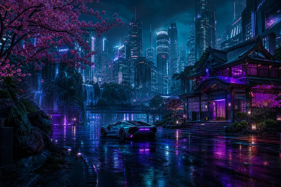 Futuristic Tokyo Street At Night Cyberpunk Wallpaper 2 4K 9