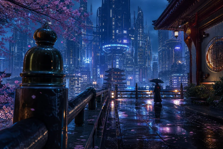 Futuristic Tokyo Street At Night Fantasy Wallpaper 2 4K 6