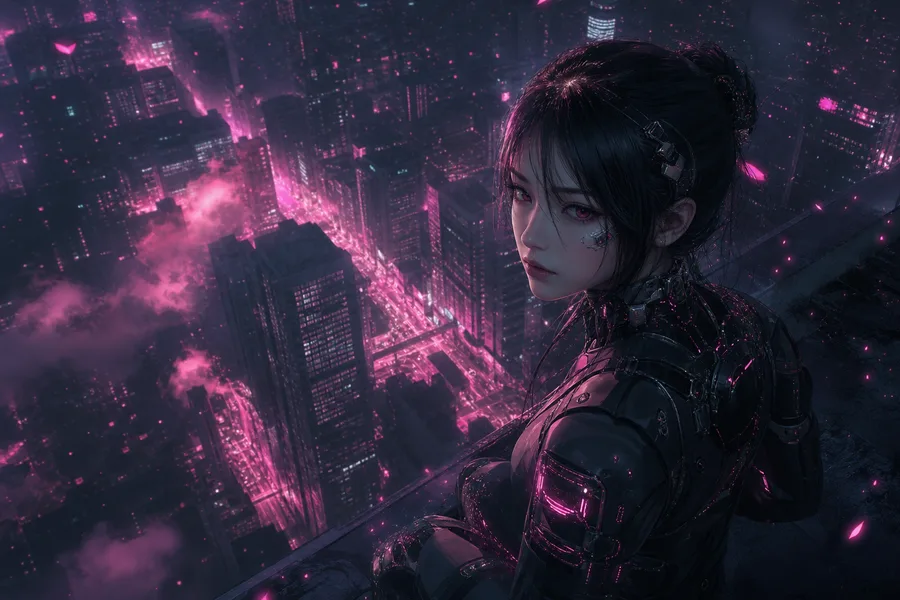 Futuristic Tokyo Street At Night Female-Androids Wallpaper  2 4K
