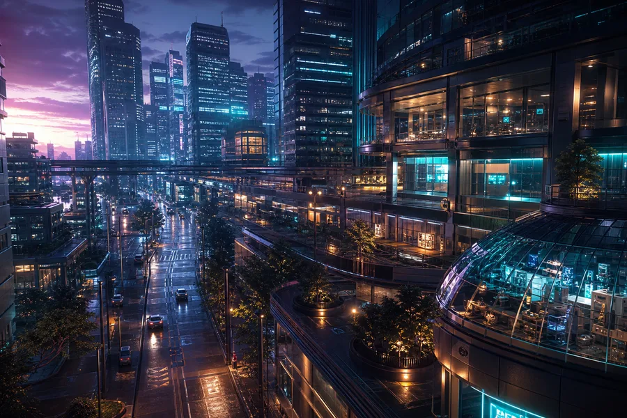 Futuristic Tokyo Street At Night Hamster-Robotics Wallpaper 2 4K 8