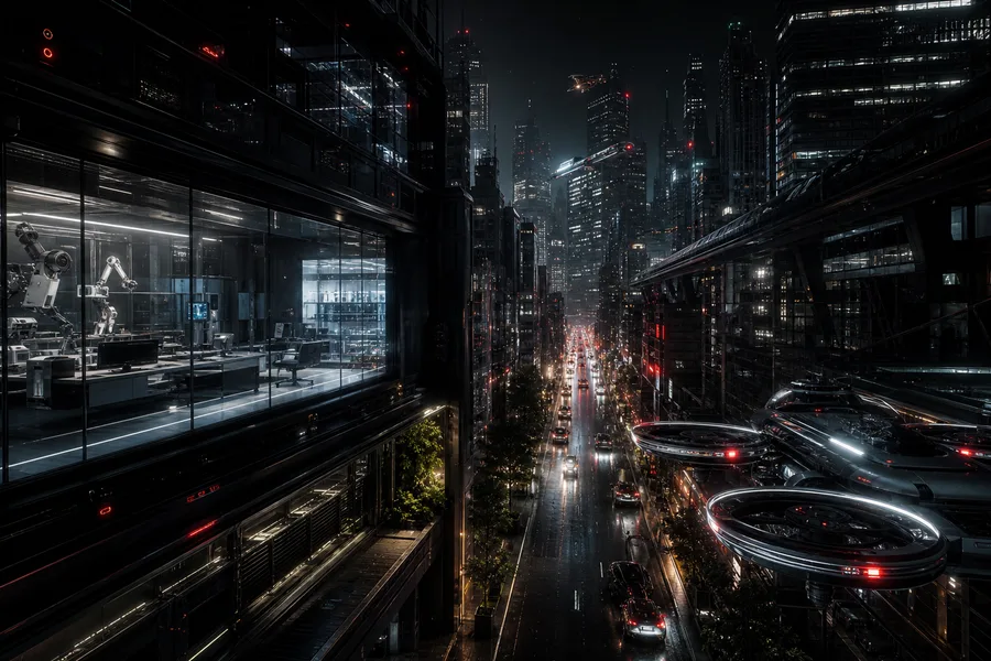 Futuristic Tokyo Street At Night Hamster-Robotics Wallpaper  2 4K