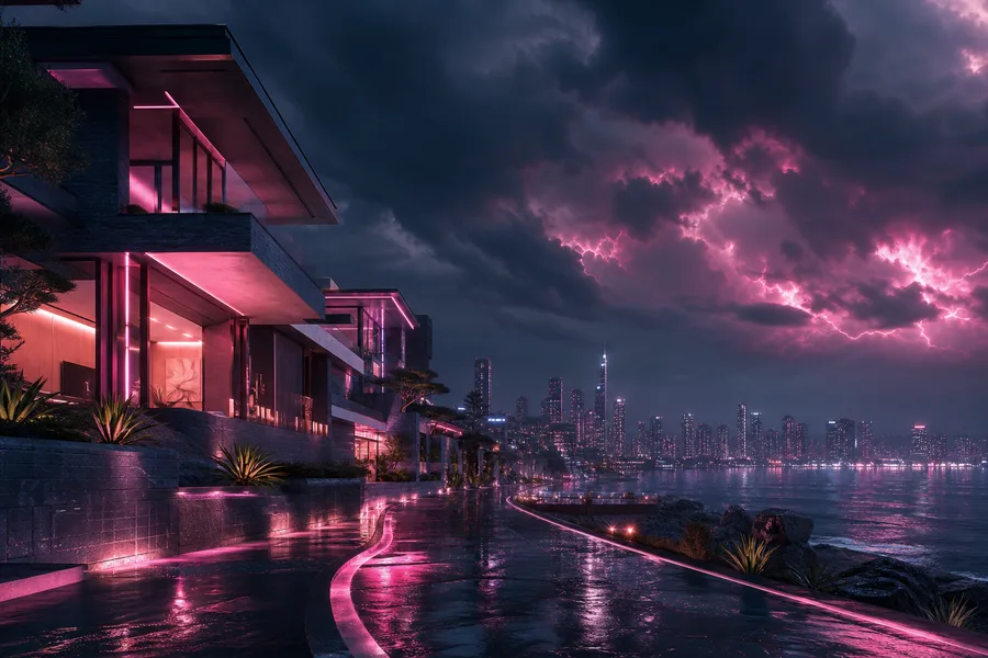 Futuristic Tokyo Street At Night Luxury-Villas Wallpaper  2 4K