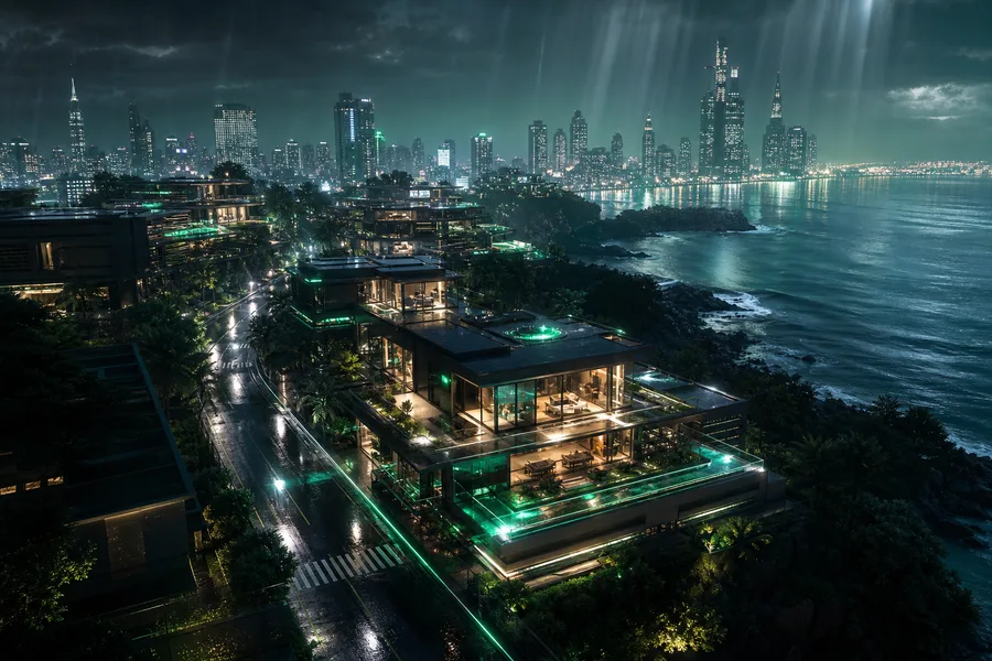 Futuristic Tokyo Street At Night Luxury-Villas Wallpaper  2 4K