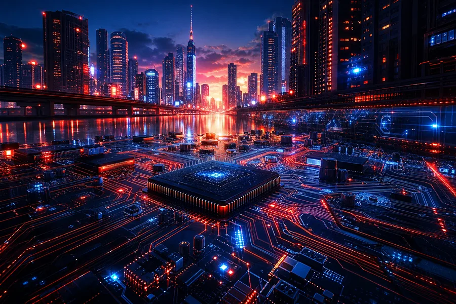 Futuristic Tokyo Street At Night Pcb-Design Wallpaper 2 4K 3