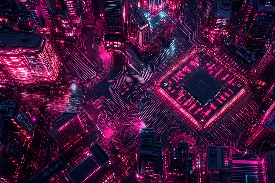 Futuristic Tokyo Street At Night Pcb-Design Wallpaper  2 4K