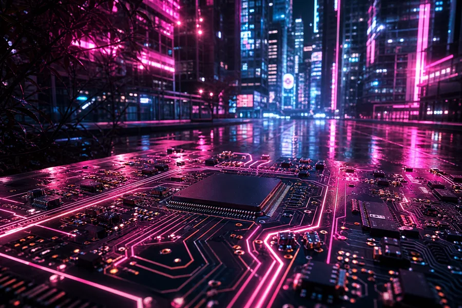 Futuristic Tokyo Street At Night Pcb-Design Wallpaper 2 4K