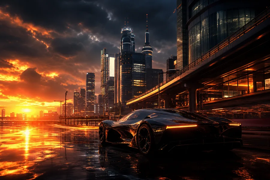Futuristic Tokyo Street At Night Supercars Wallpaper 2 4K 7