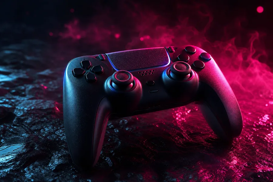 Gaming Controller On Dark Neon Background Gaming Wallpaper 10 4K 12