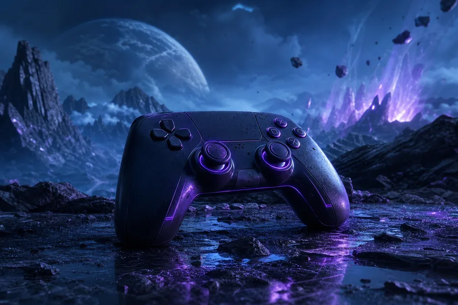 Gaming Controller On Dark Neon Background Gaming Wallpaper 10 4K 5