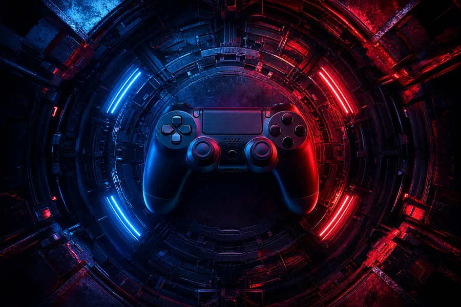 Gaming Controller On Dark Neon Background Gaming Wallpaper 10 4K 7