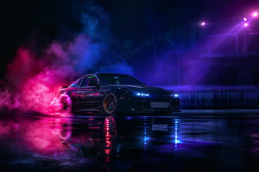 Jdm Drift Car Neon Smoke Cars Wallpaper 7 4K 5