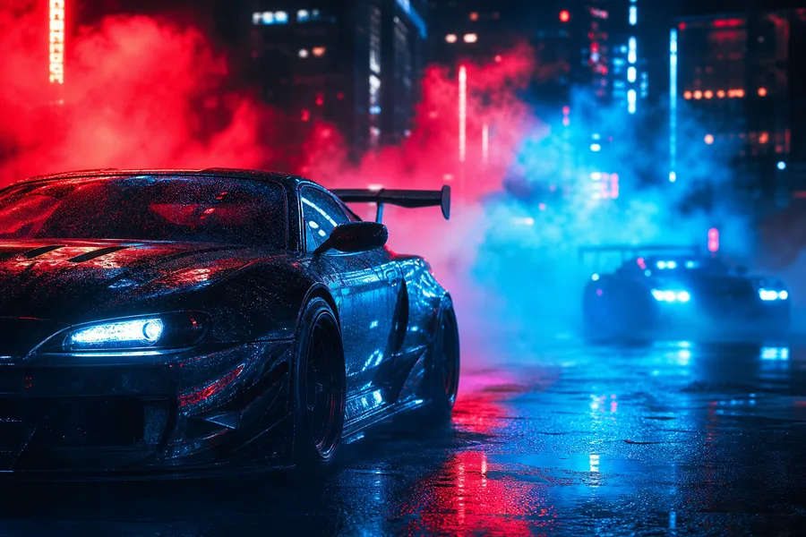 Jdm Drift Car Neon Smoke Cars Wallpaper 7 4K 9