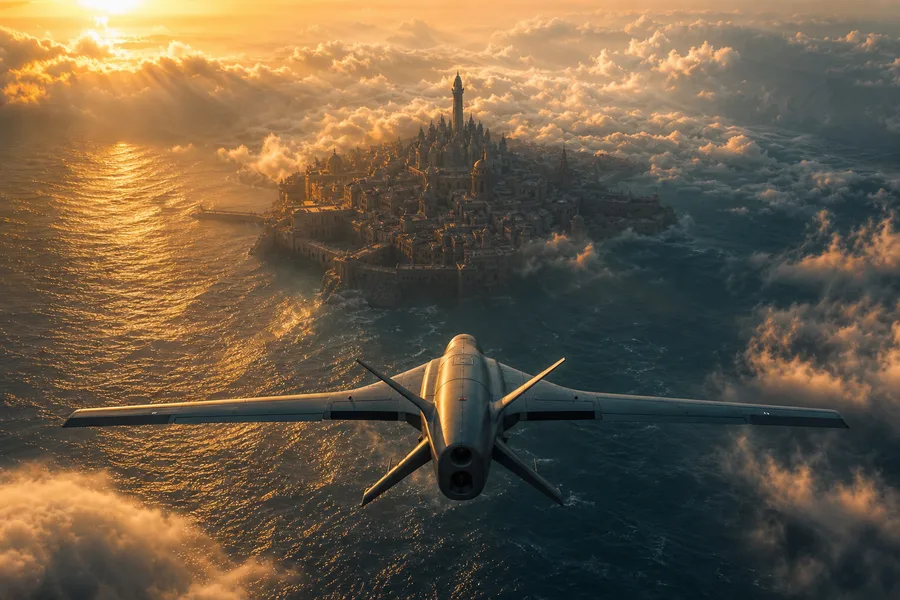 Long Range Drone Over Ocean Drone Wallpaper 3 4K 5