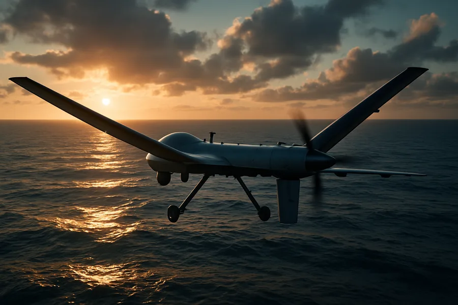 Long Range Drone Over Ocean Drone Wallpaper 3 4K