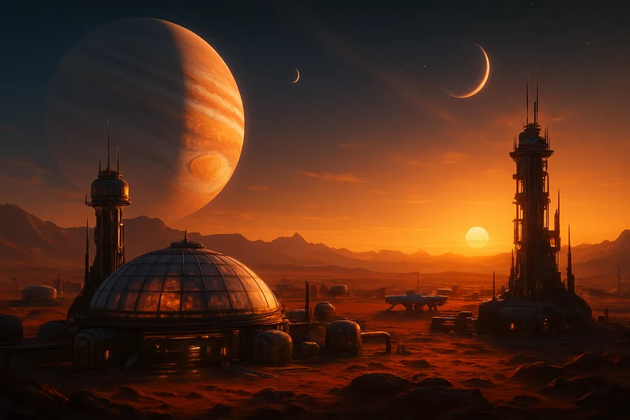 Mars Colony At Sunset Space Wallpaper 4 4K 2