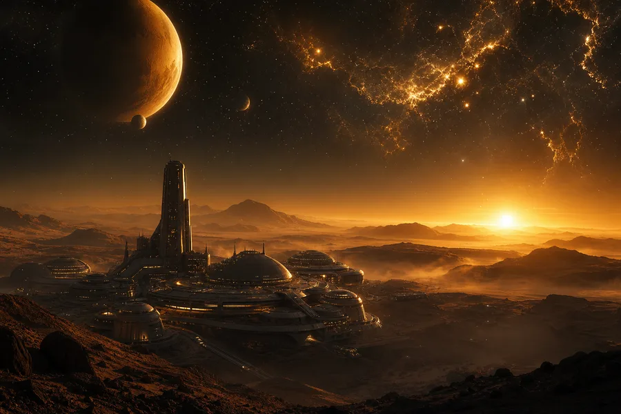 Mars Colony At Sunset Space Wallpaper 4 4K 8