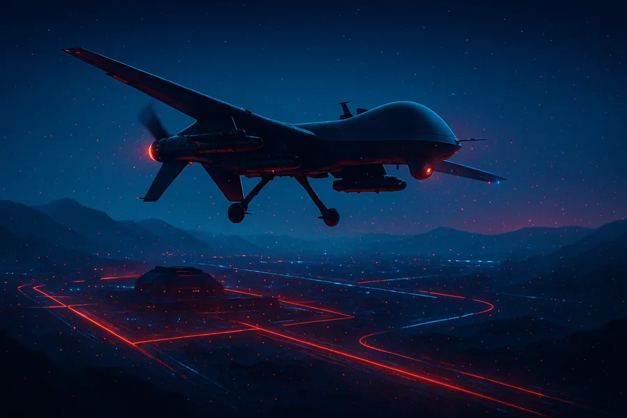 Military Drone Flying Over Mountains Military Wallpaper 18 4K
