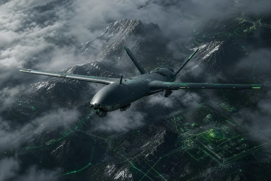 Military Drone Flying Over Mountains Military Wallpaper 2 4K 3