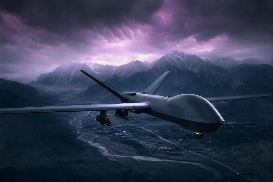 Military Drone Flying Over Mountains Military Wallpaper 2 4K 5