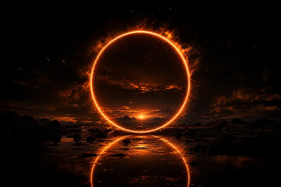 Minimal Dark Neon Ring Amoled Wallpaper  10 4K