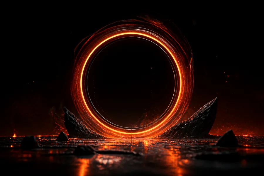 Minimal Dark Neon Ring Amoled Wallpaper  10 4K