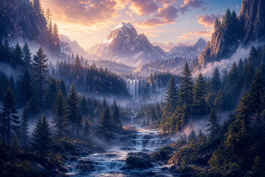 Misty Pine Forest Nature Wallpaper 7 4K