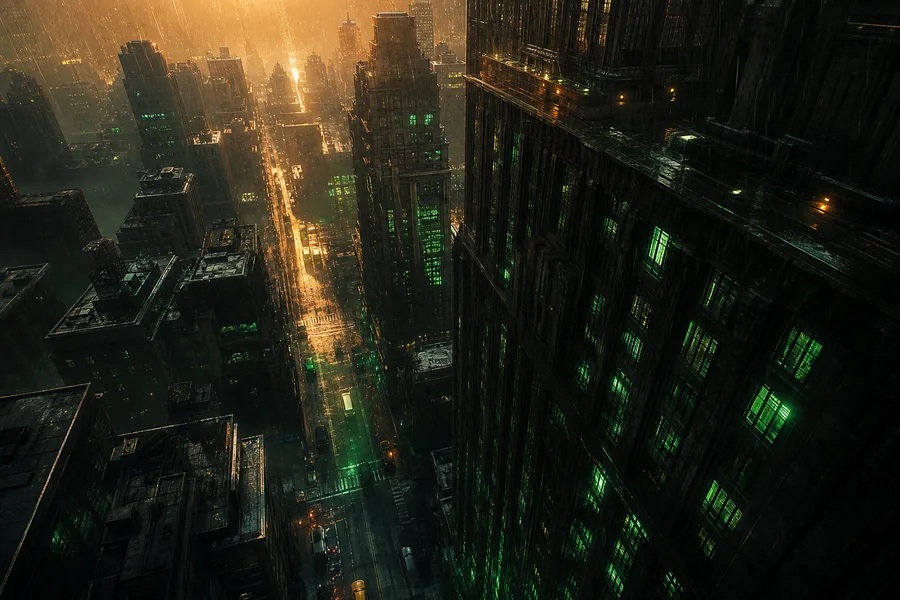 Mysterious Noir City Street With Rain And Dramatic Lighting Movie Wallpaper 4 4K 6