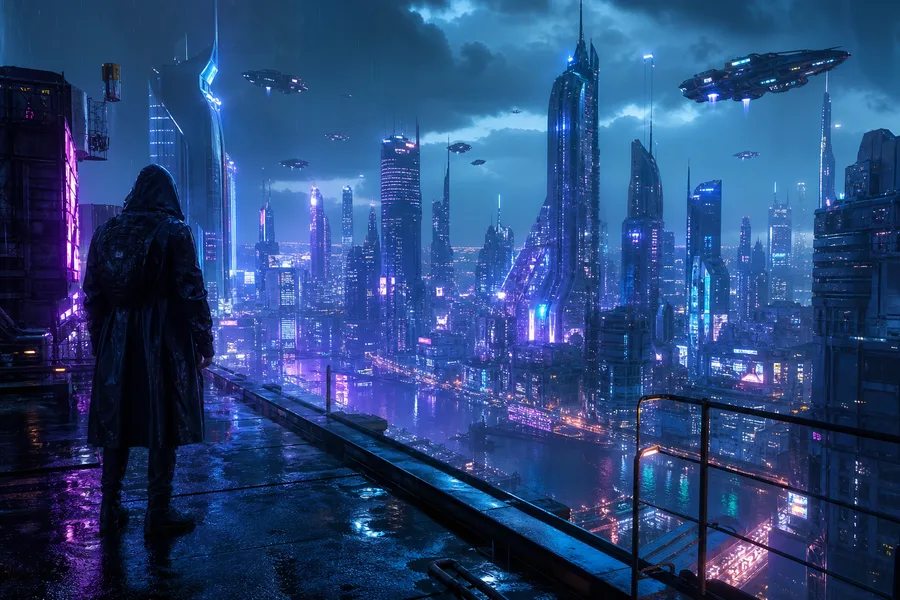 Neon Cyberpunk City In Rain Cyberpunk Wallpaper 1 4K 21