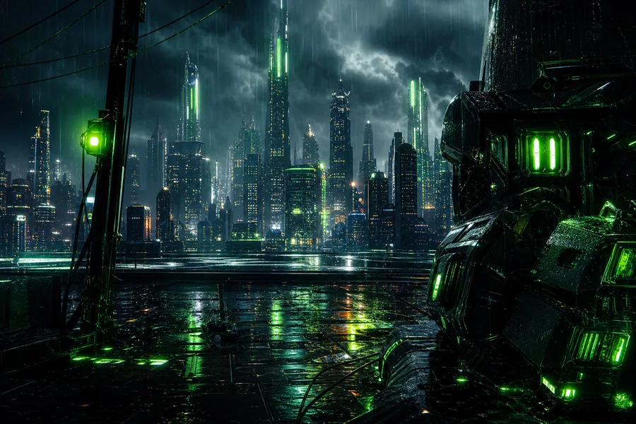 Neon Cyberpunk City In Rain Cyberpunk Wallpaper  1 4K