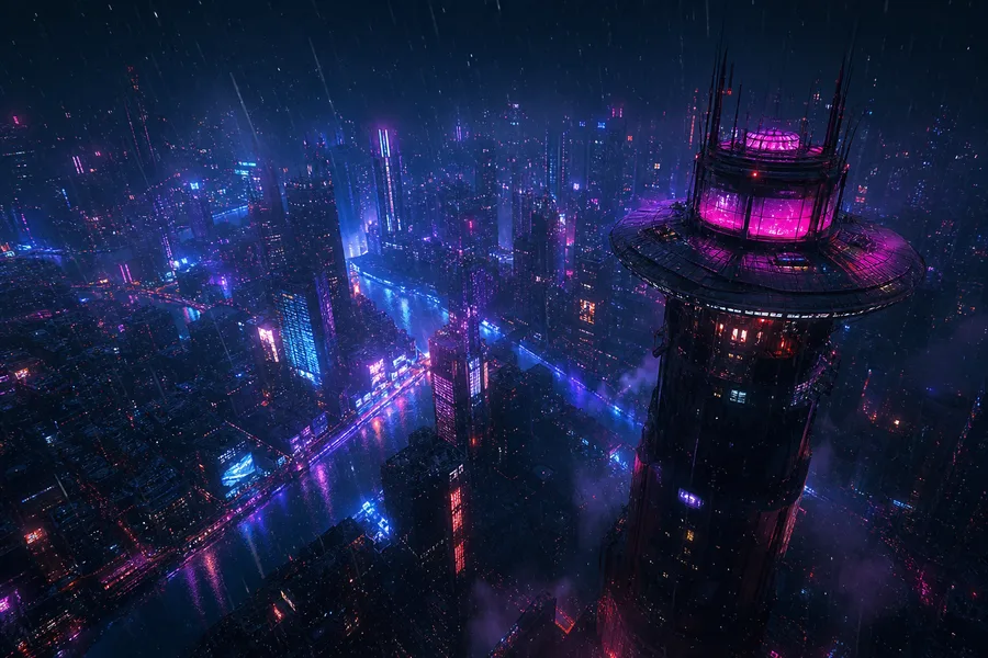 Neon Cyberpunk City In Rain Cyberpunk Wallpaper 1 4K 8