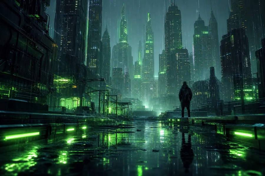 Neon Cyberpunk City In Rain Cyberpunk Wallpaper 1 4K 10