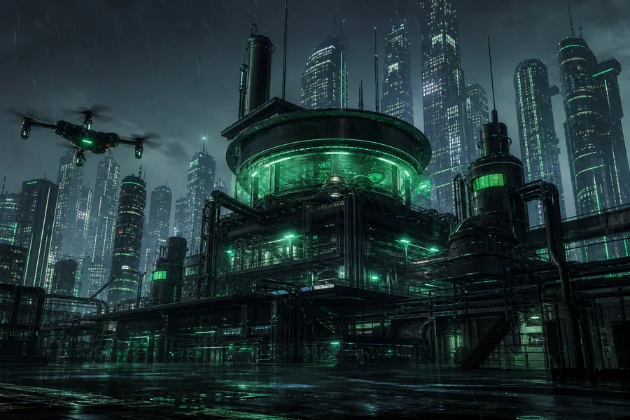 Neon Cyberpunk City In Rain Hamster-Robotics Wallpaper 1 4K 5