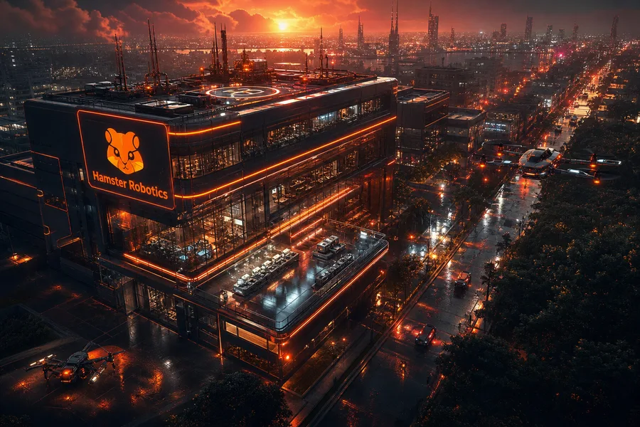 Neon Cyberpunk City In Rain Hamster-Robotics Wallpaper 1 4K 6