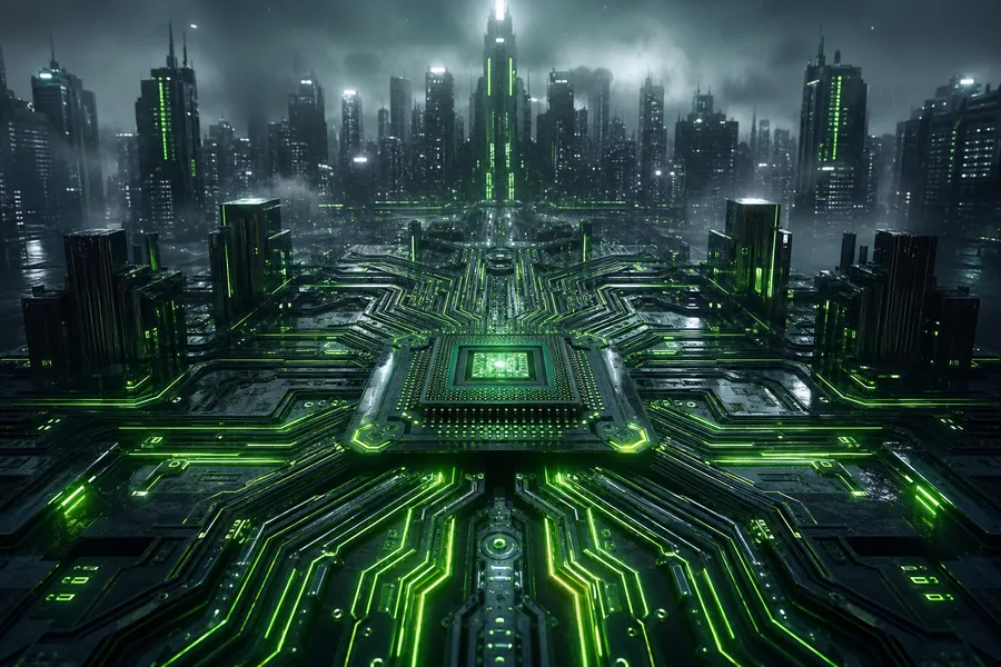 Neon Cyberpunk City In Rain Pcb-Design Wallpaper 1 4K 6