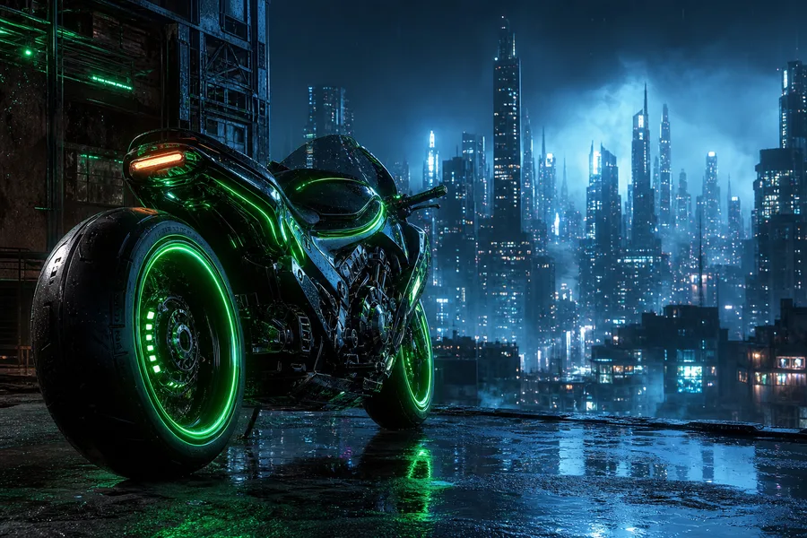 Neon Motorcycle In Cyberpunk City Cyberpunk Wallpaper 7 4K 9