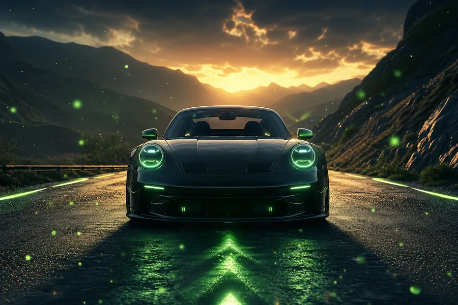Porsche 911 On Mountain Road Sunset Cars Wallpaper  4 4K