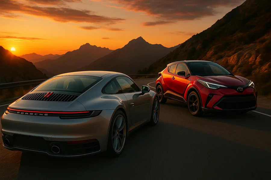 Porsche 911 On Mountain Road Sunset Cars Wallpaper 4 4K 2