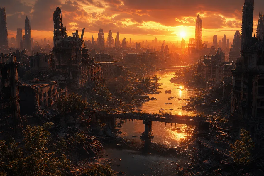 Post Apocalyptic City Skyline Movie Style Movie Wallpaper 6 4K 5