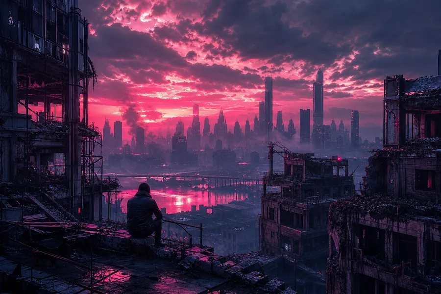 Post Apocalyptic City Skyline Movie Style Movie Wallpaper 6 4K 7