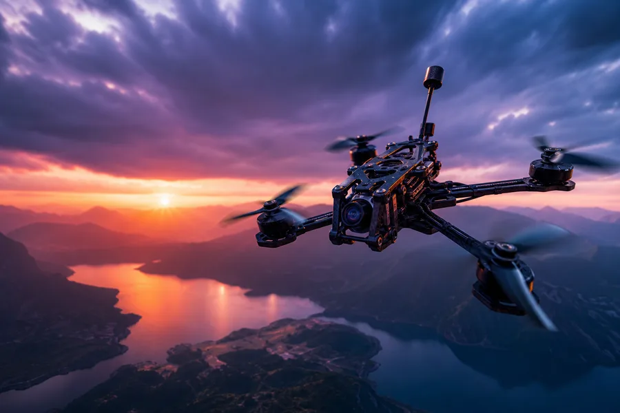 Professional Filming Drone In Golden Hour Drone Wallpaper 8 4K 5