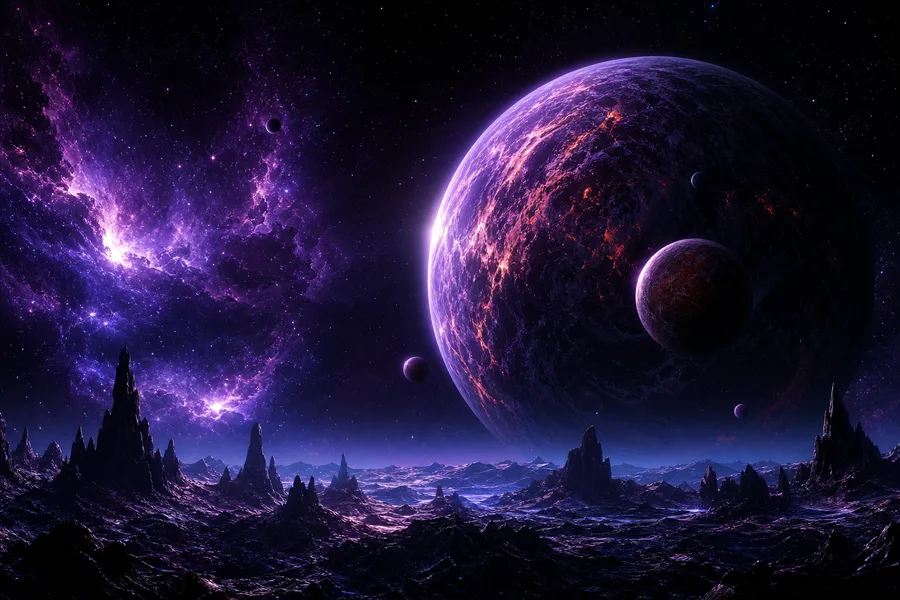 Purple Universe Stars Space Wallpaper 5 4K 6