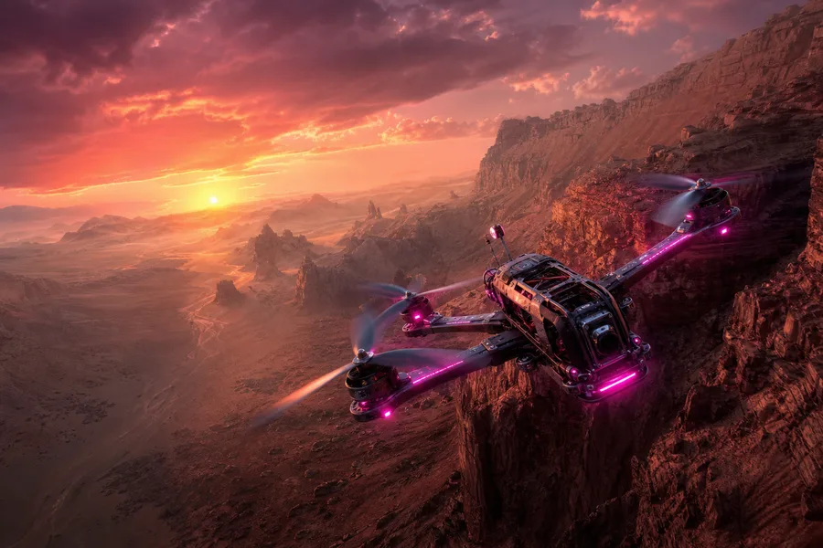 Quadcopter Flying Over Desert Drone Wallpaper  5 4K