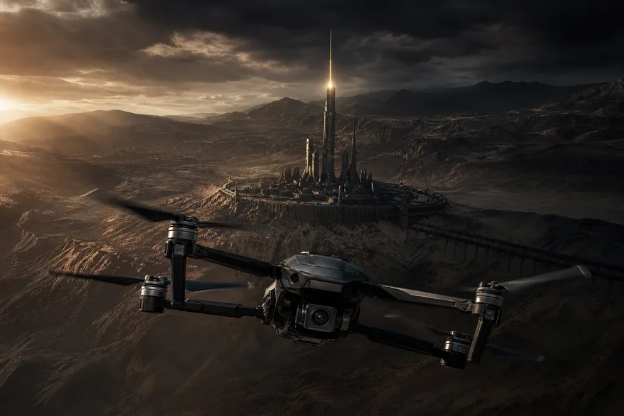 Quadcopter Flying Over Desert Drone Wallpaper 5 4K 6