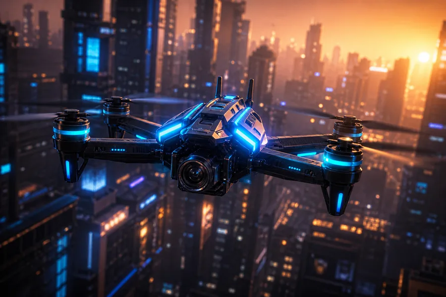 Racing Drone Neon City Drone Wallpaper 2 4K 3
