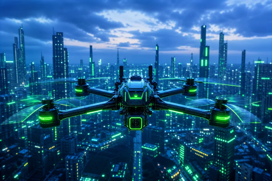 Racing Drone Neon City Drone Wallpaper 2 4K 4