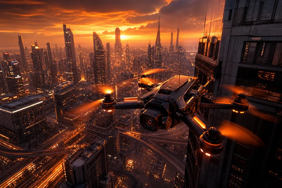 Racing Drone Neon City Drone Wallpaper 2 4K 5