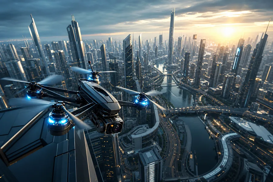 Racing Drone Neon City Drone Wallpaper 2 4K 6